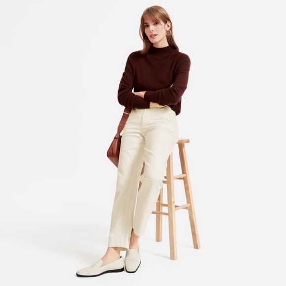 Everlane Straight Leg High Rise Crop Jeans Sandstone Pants  Women’s Size 00/24 - Picture 1 of 16